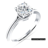 18K Gold IGI Certified Round 2 Carat Lab Grown Diamond Twisted Solitaire Ring