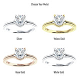 18K Gold IGI Certified Round 1 Carat Lab Grown Diamond Twisted Solitaire Ring