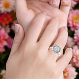 18K Gold IGI Certified Round 1 Carat Lab Grown Diamond Art Deco Floral Ring