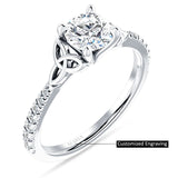 IGI Certified Round 3 Carat Lab Grown Diamond Art Deco Trinity Cluster Ring