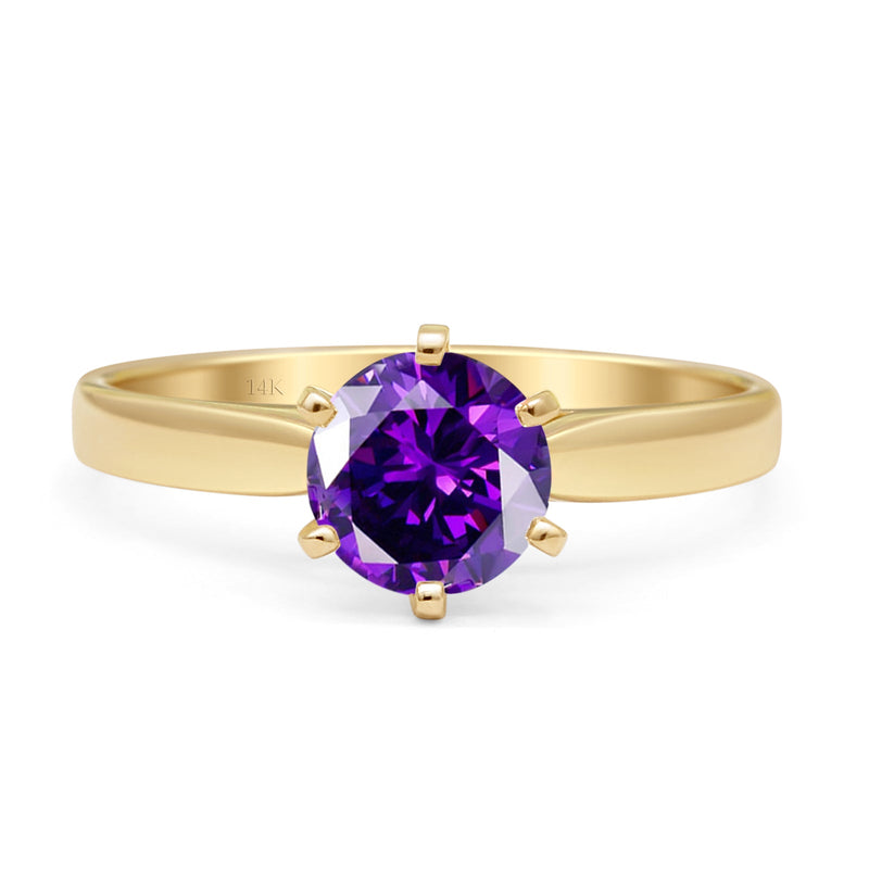 Round Solitaire Gold Ring