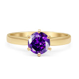 Round Solitaire Gold Ring