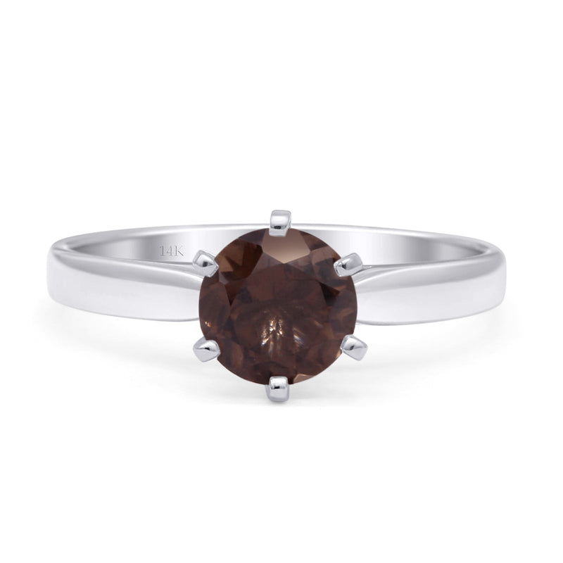 Round Solitaire Gold Ring