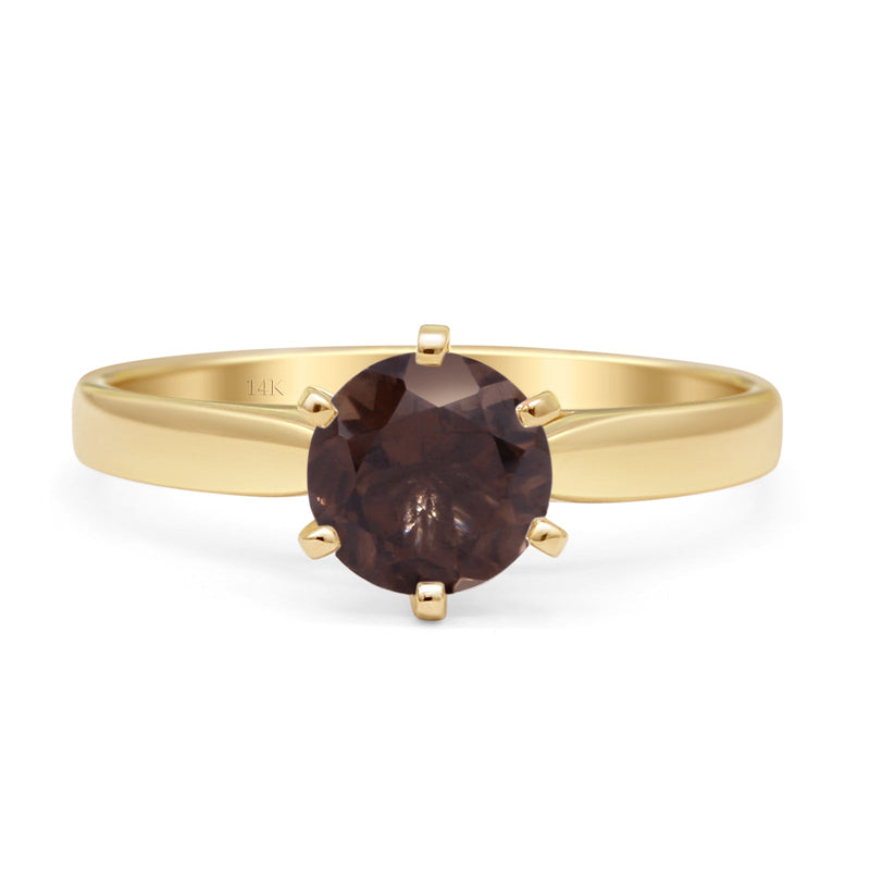 Round Solitaire Gold Ring