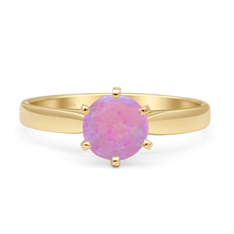 Round Solitaire Gold Ring