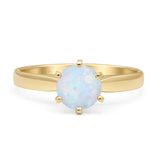 Round Solitaire Gold Ring