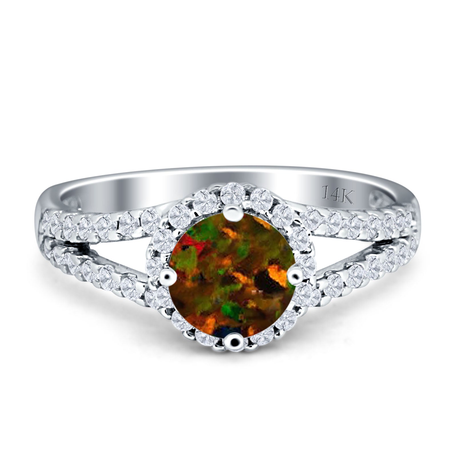 Three Stone Round CZ Gold Ring