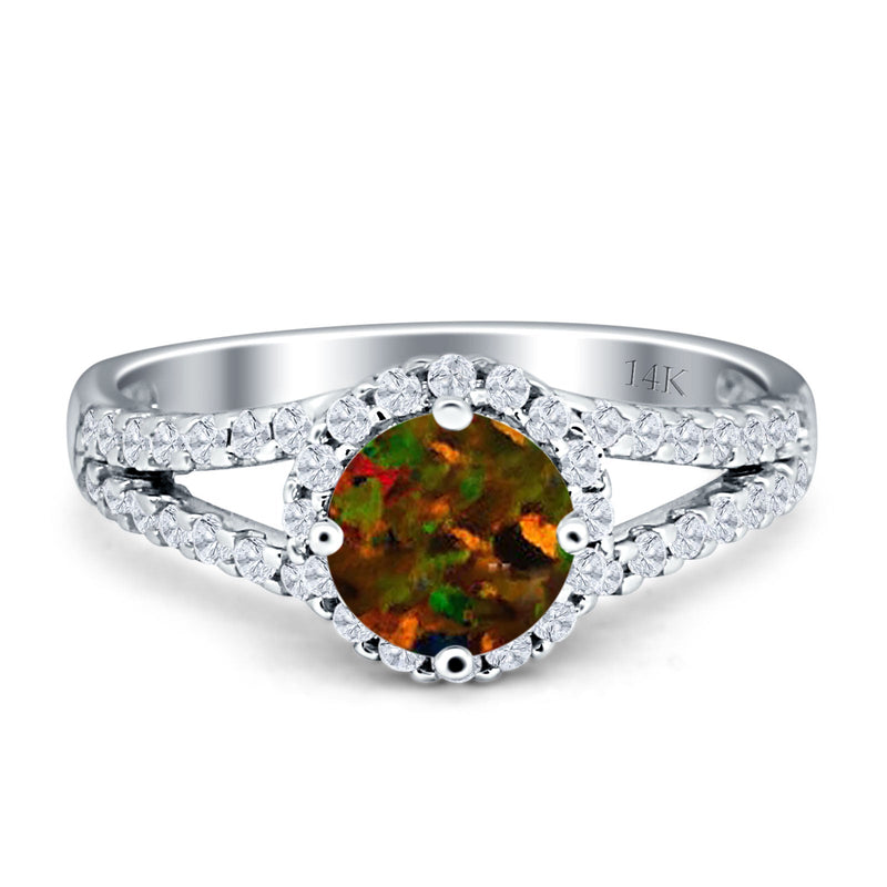 Three Stone Round CZ Gold Ring