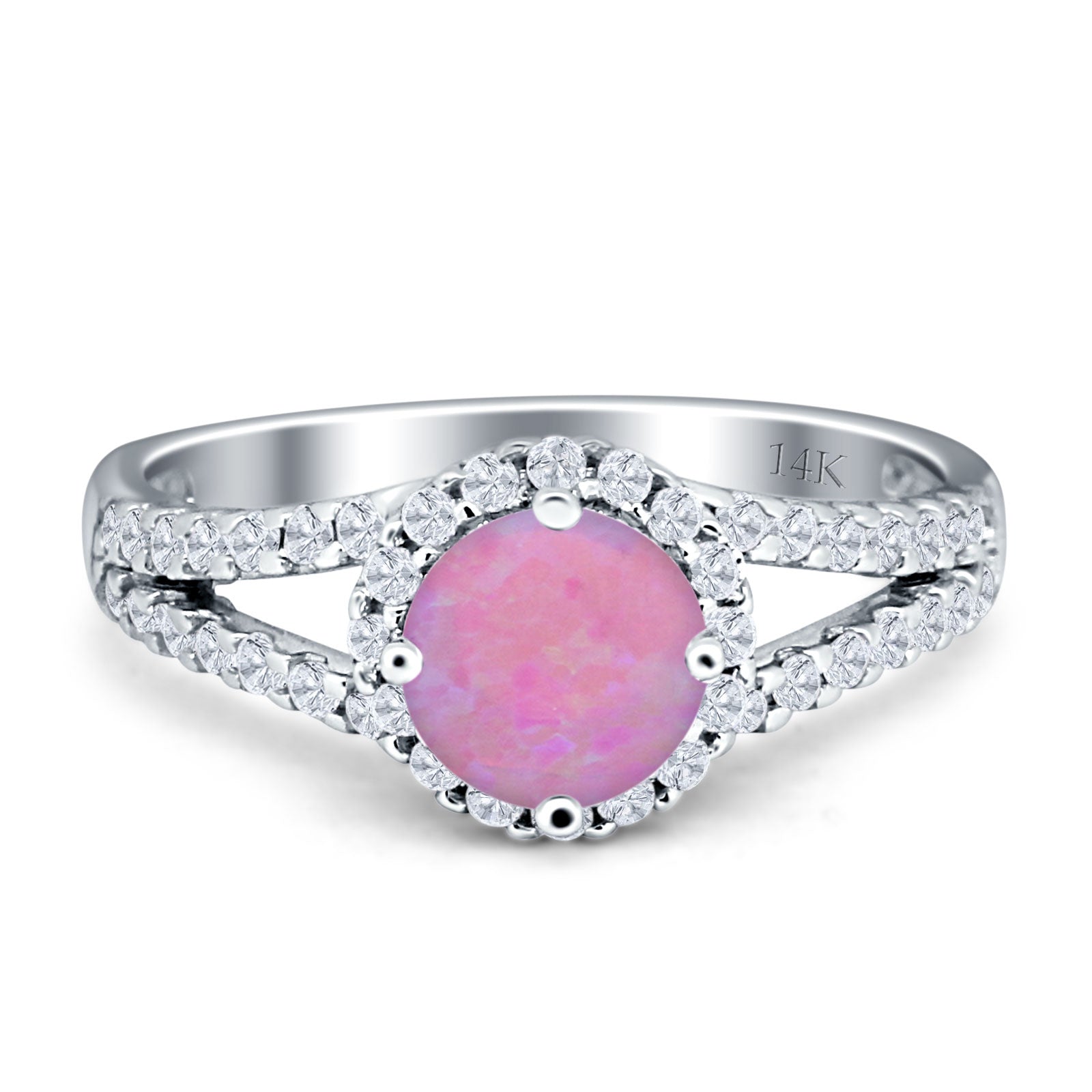 Three Stone Round CZ Gold Ring