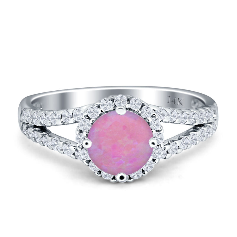Three Stone Round CZ Gold Ring