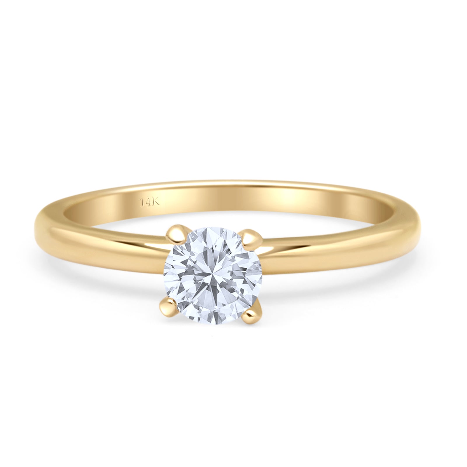 Minimalist Round Solitaire Gold Ring