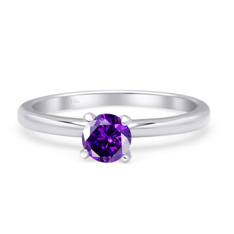 Minimalist Round Solitaire Gold Ring