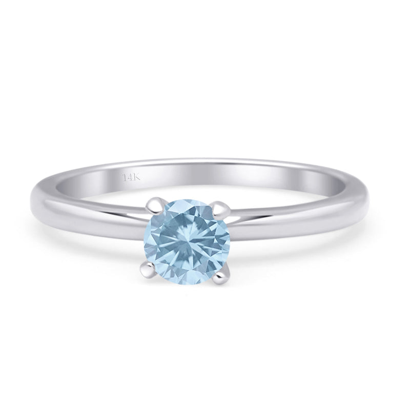 Minimalist Round Solitaire Gold Ring