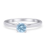Minimalist Round Solitaire Gold Ring