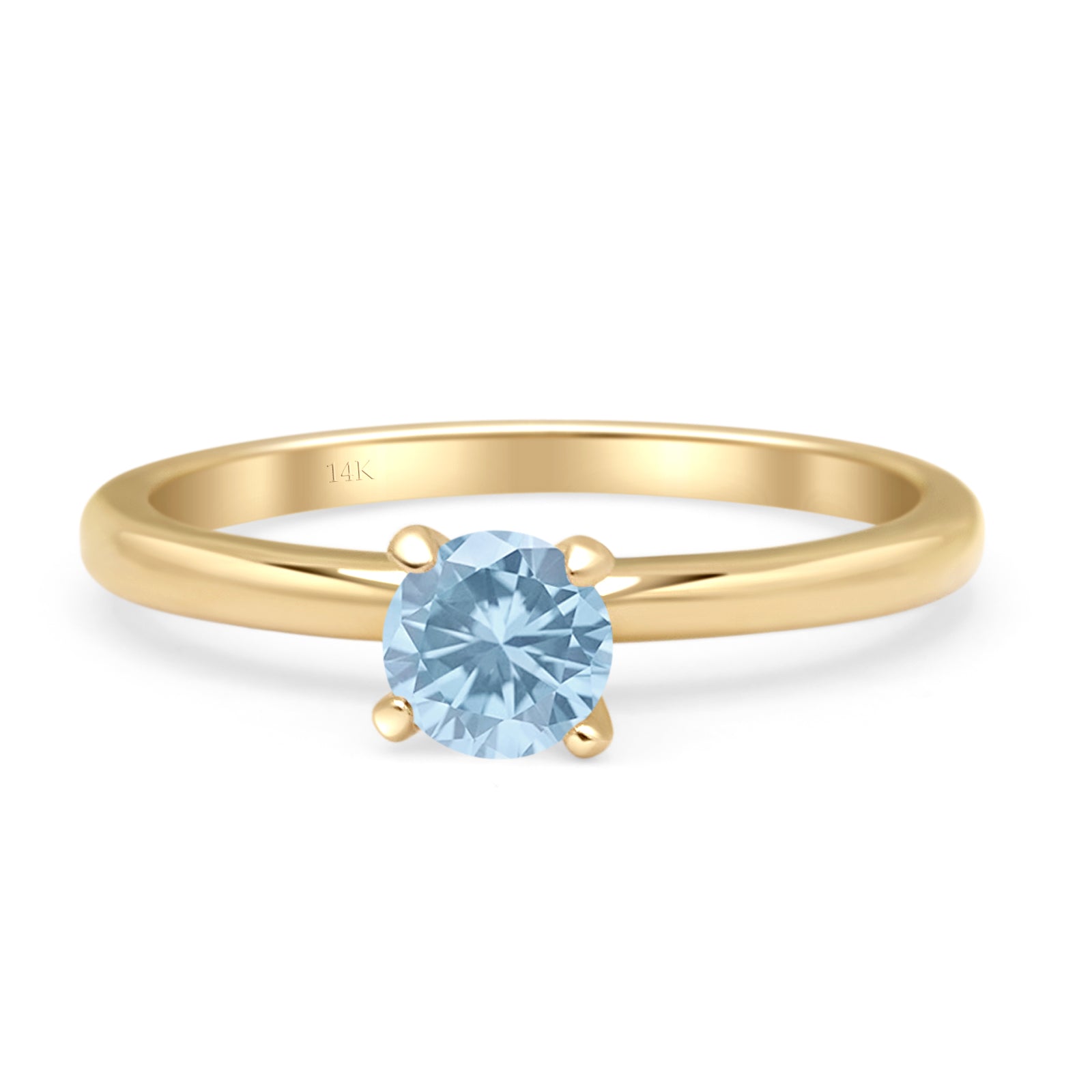 Minimalist Round Solitaire Gold Ring