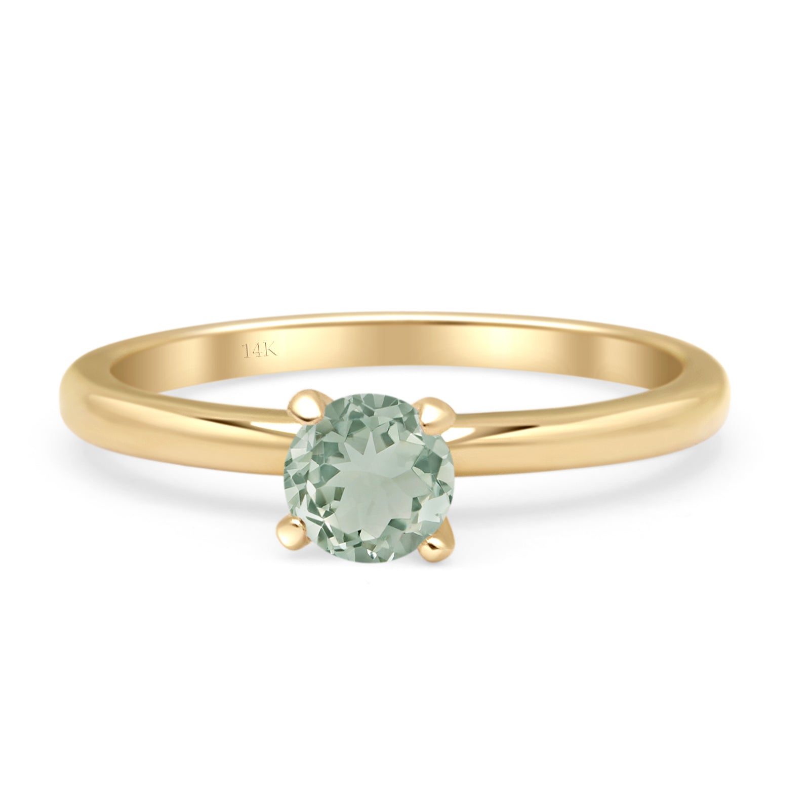 Minimalist Round Solitaire Gold Ring