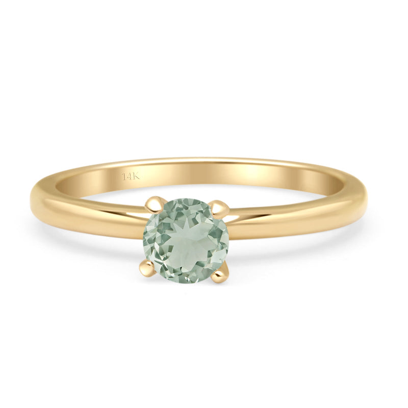 Minimalist Round Solitaire Gold Ring