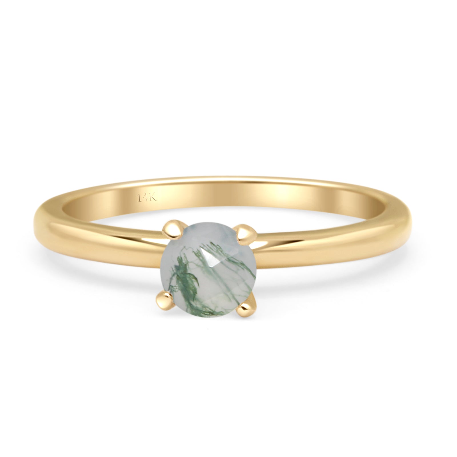 Minimalist Round Solitaire Gold Ring