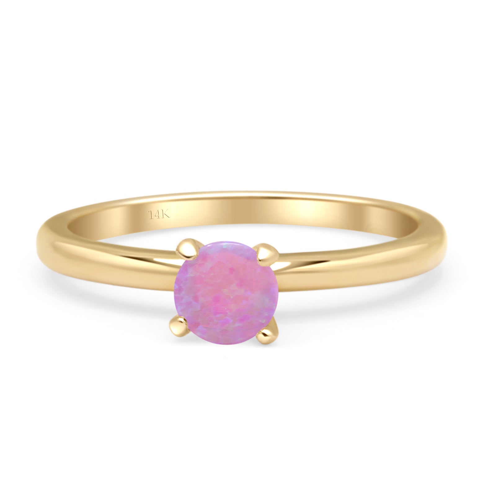 Round Solitaire Gold Ring