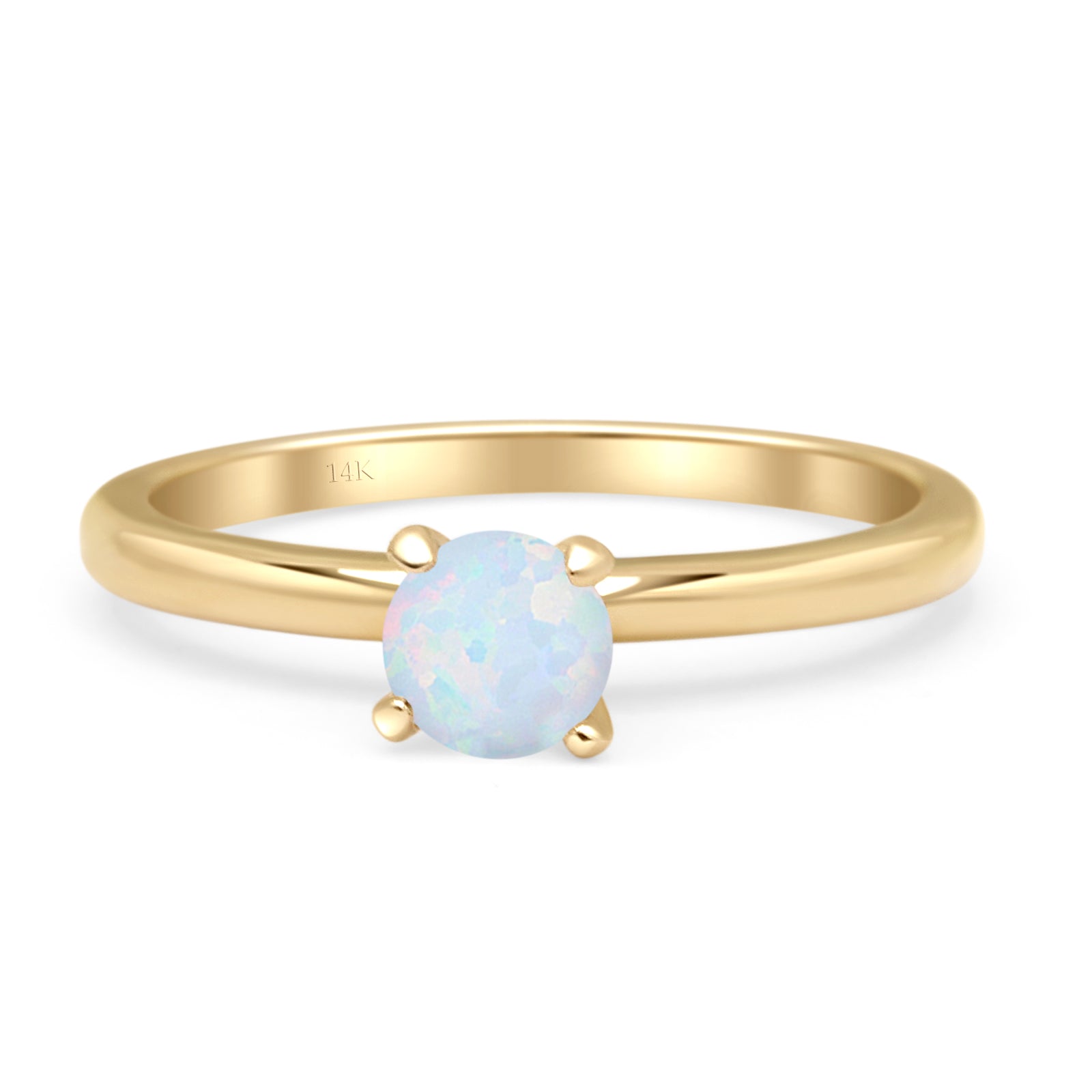 Round Solitaire Gold Ring