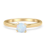 Round Solitaire Gold Ring