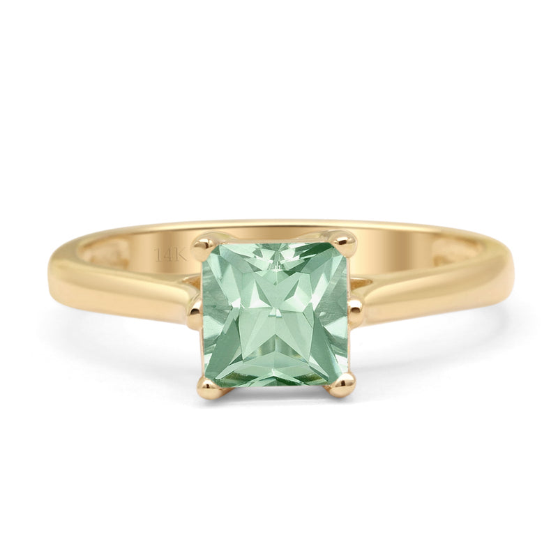 Princess Cut Solitaire Gold Ring