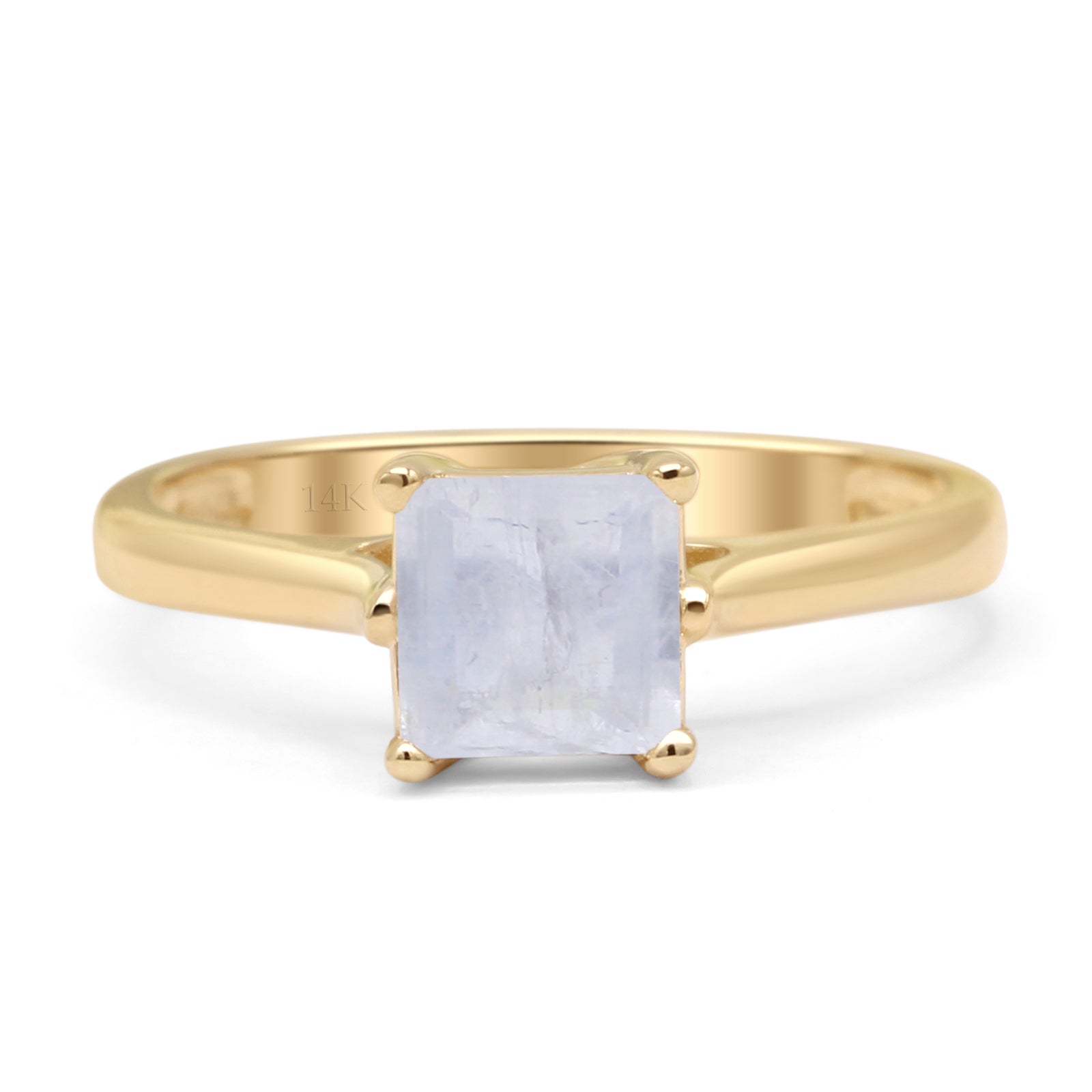 Princess Cut Solitaire Gold Ring