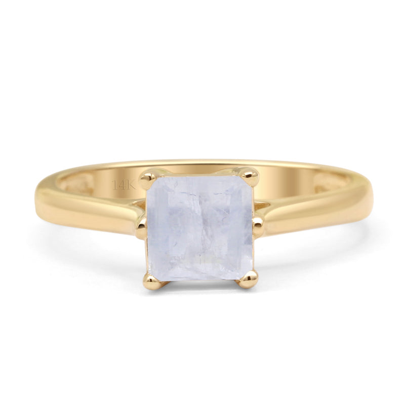 Princess Cut Solitaire Gold Ring