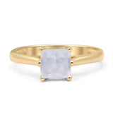 Princess Cut Solitaire Gold Ring