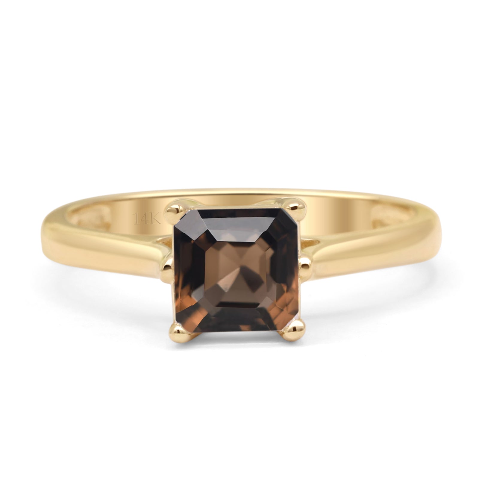 Princess Cut Solitaire Gold Ring