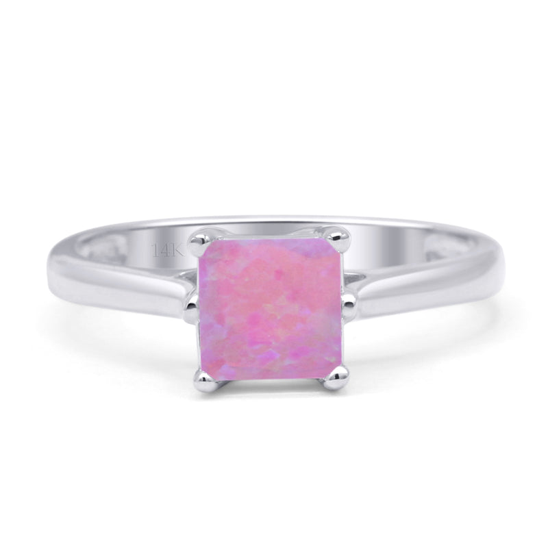 Princess Cut Solitaire Gold Ring