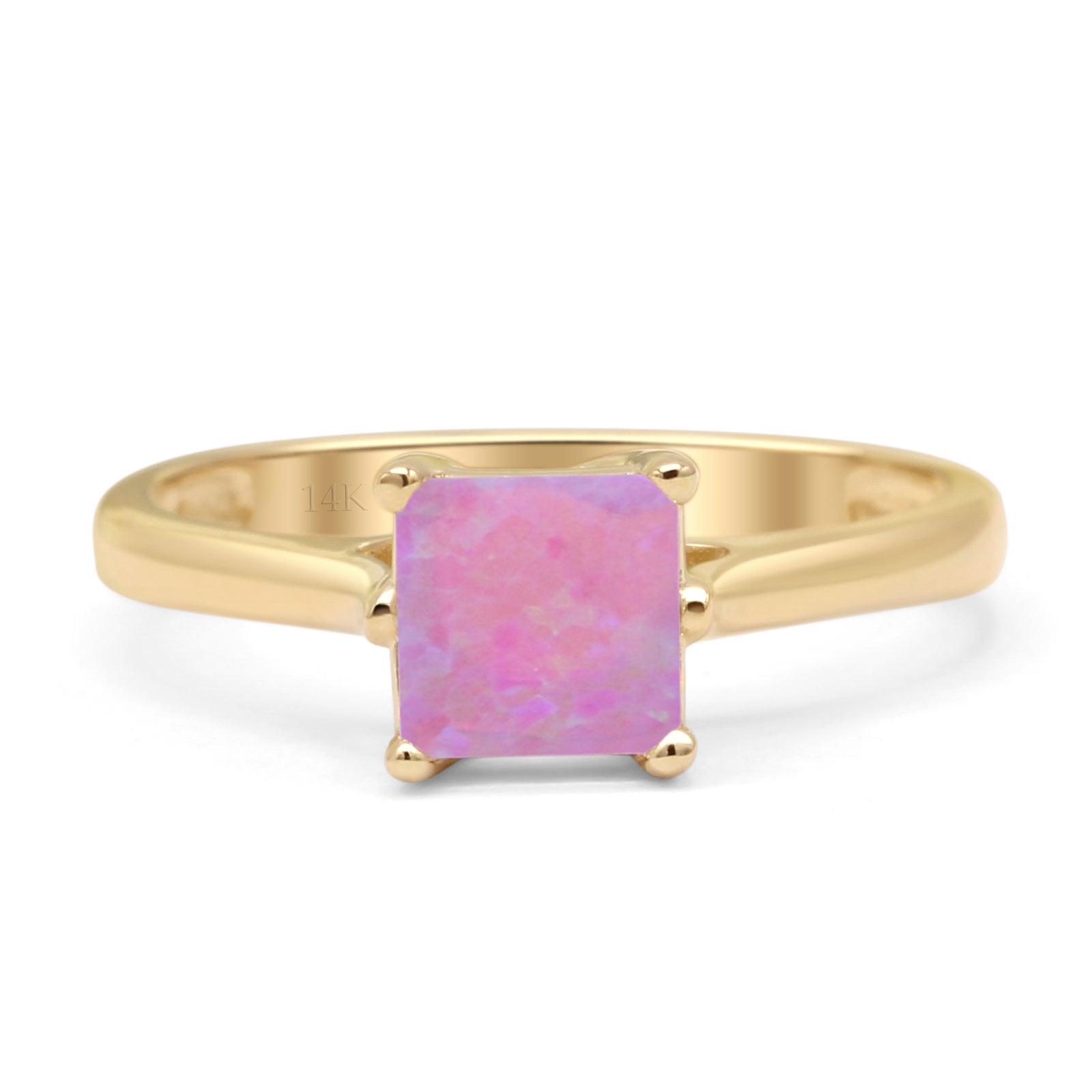 Princess Cut Solitaire Gold Ring