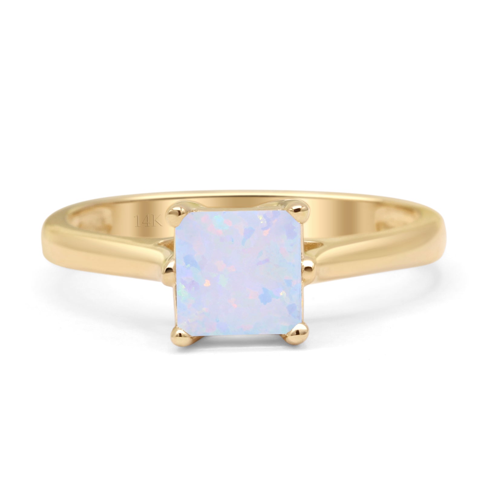 Princess Cut Solitaire Gold Ring
