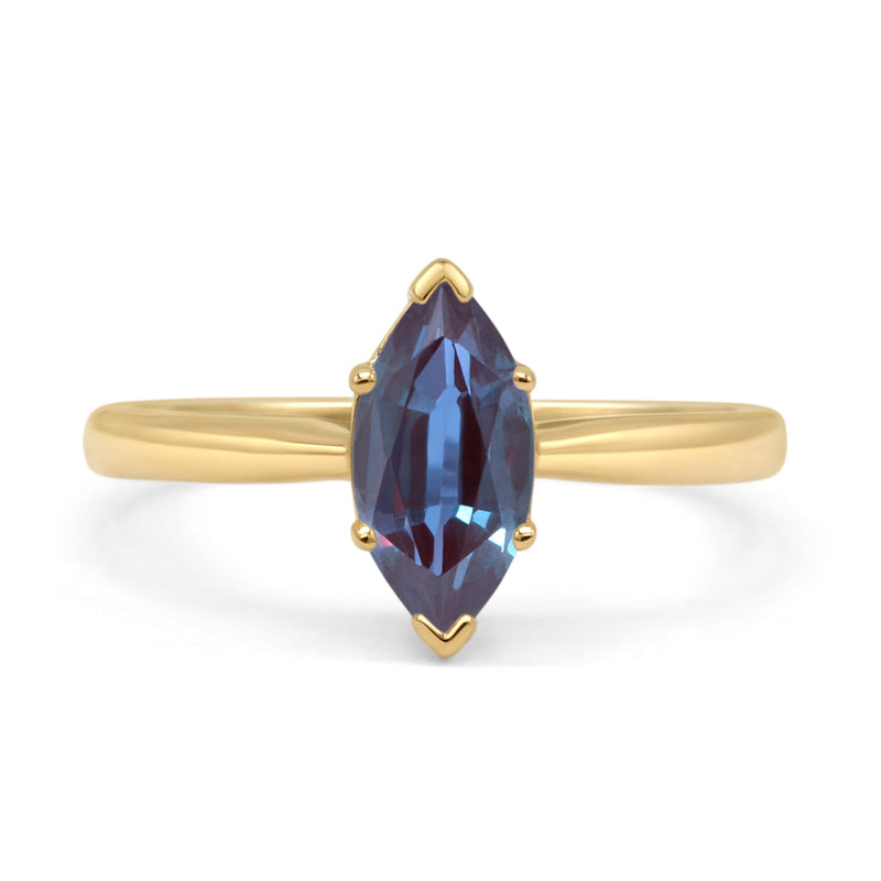 Art Deco Marquise Solitaire Gold Ring