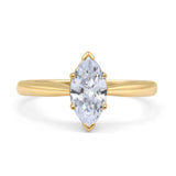 Art Deco Marquise Solitaire Gold Ring