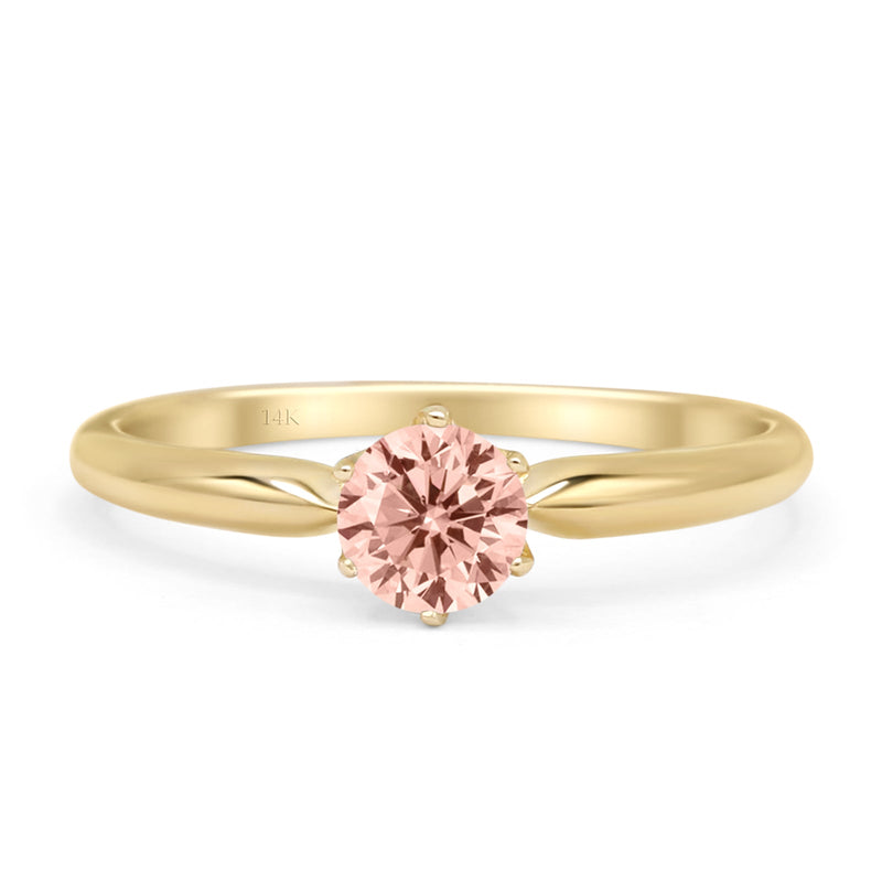 Round Solitaire Gold Ring