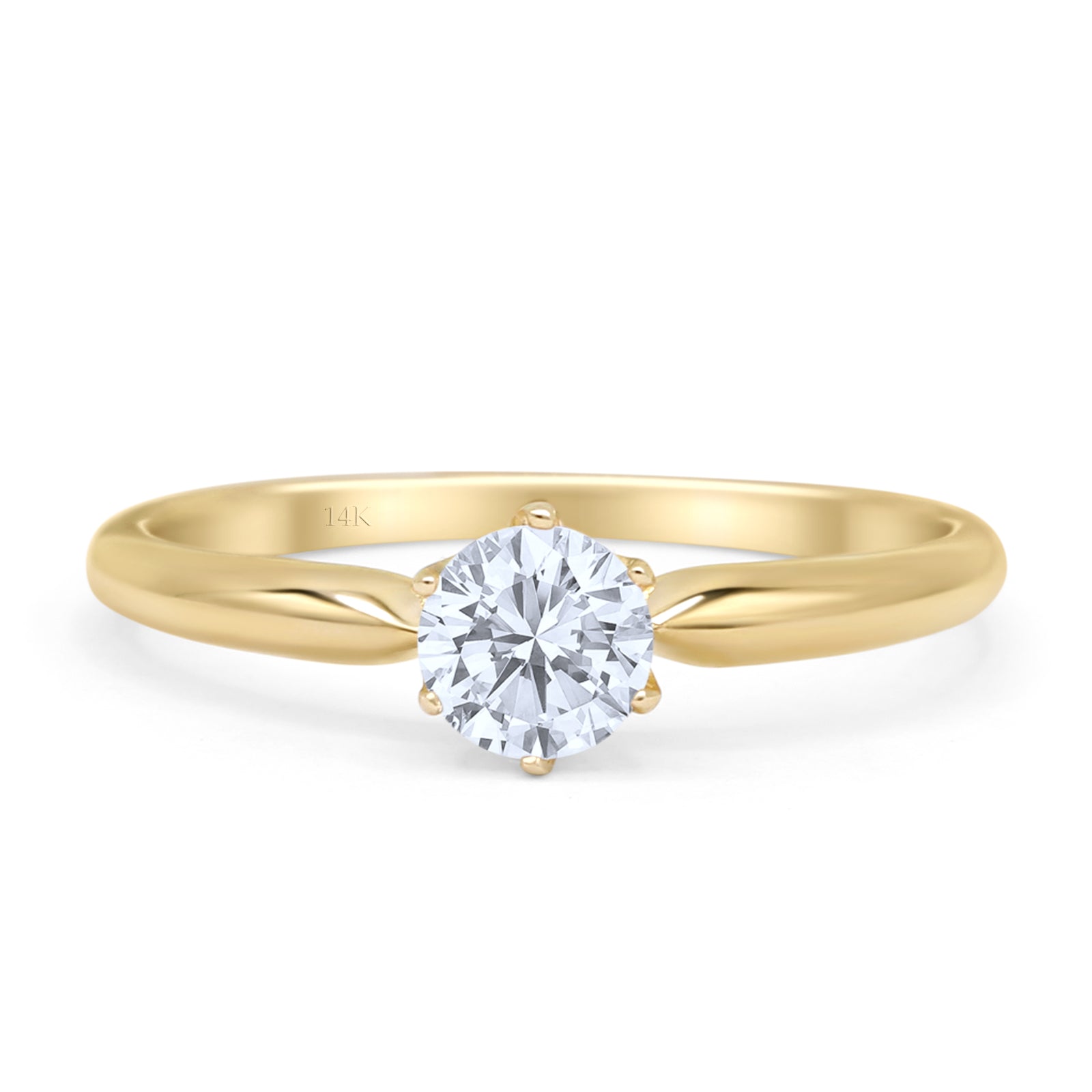 Round Solitaire Gold Ring