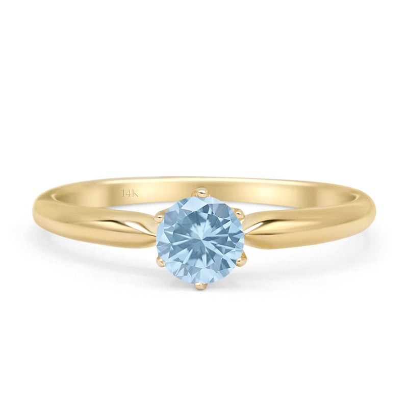 Round Solitaire Gold Ring