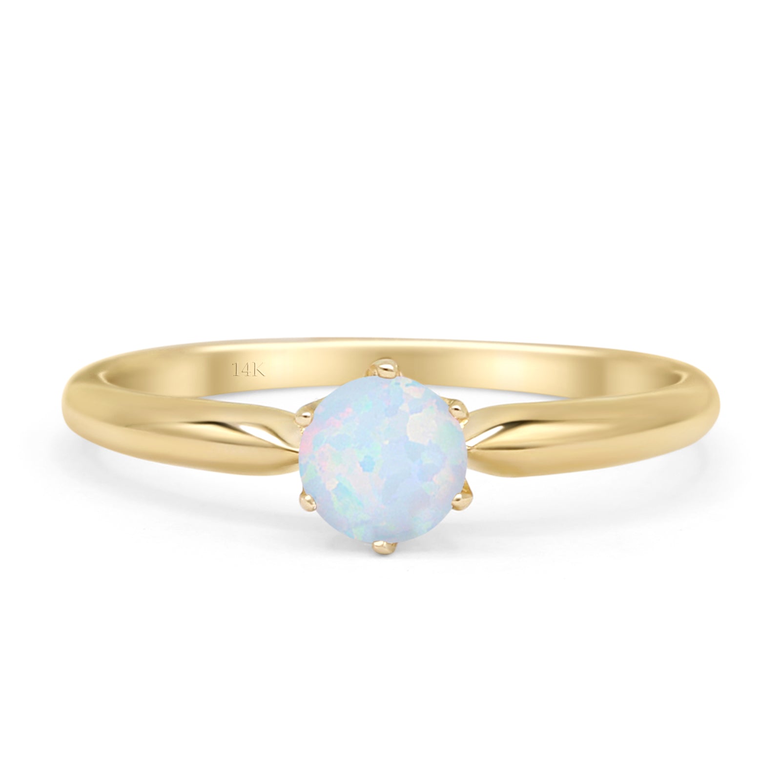 Round Solitaire Gold Ring