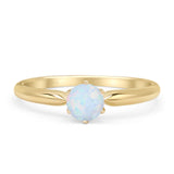 Round Solitaire Gold Ring