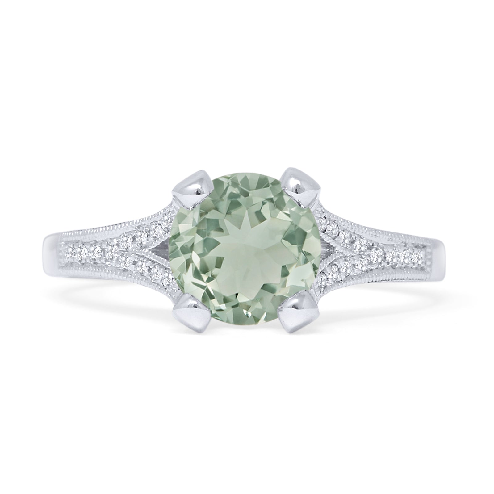 Round Split Shank Diamond Gold Ring