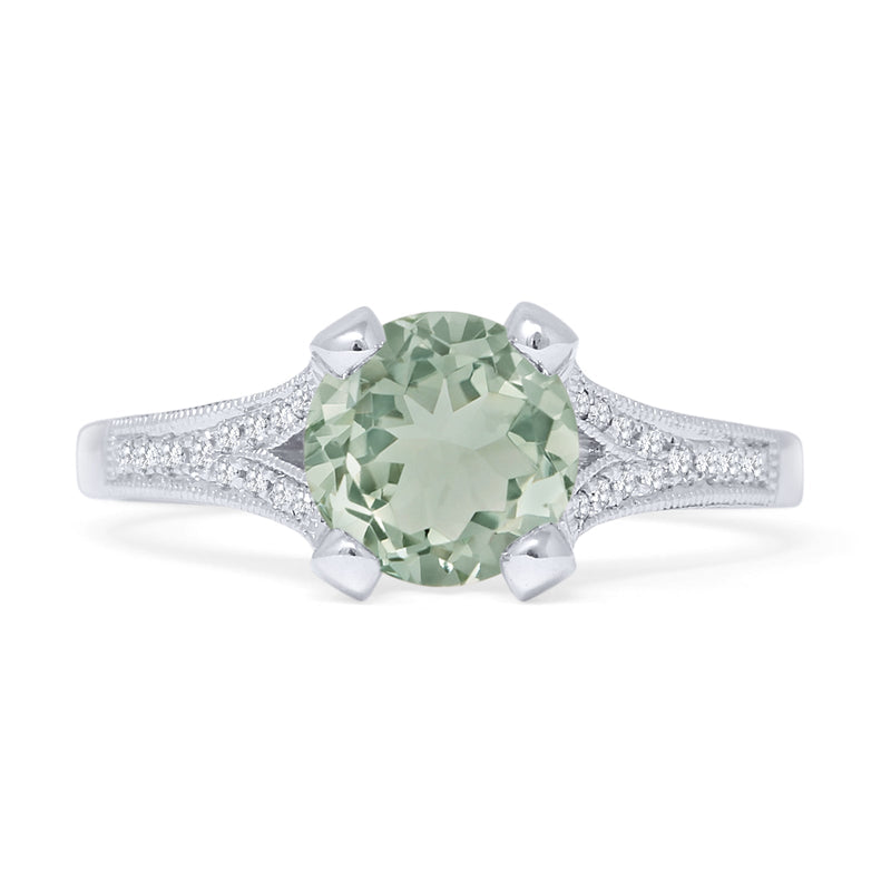 Round Split Shank Diamond Gold Ring