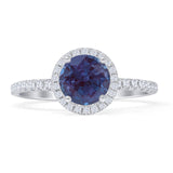 Round Halo Diamond Gold Ring