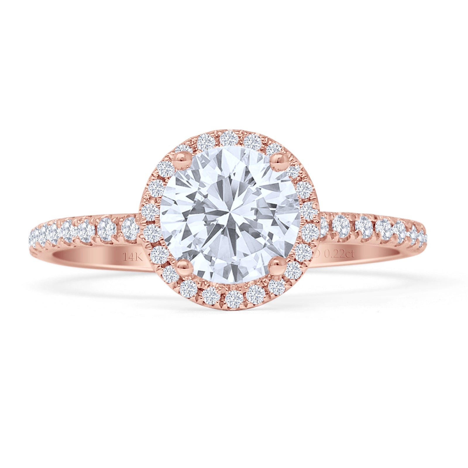 Round Halo Diamond Gold Ring