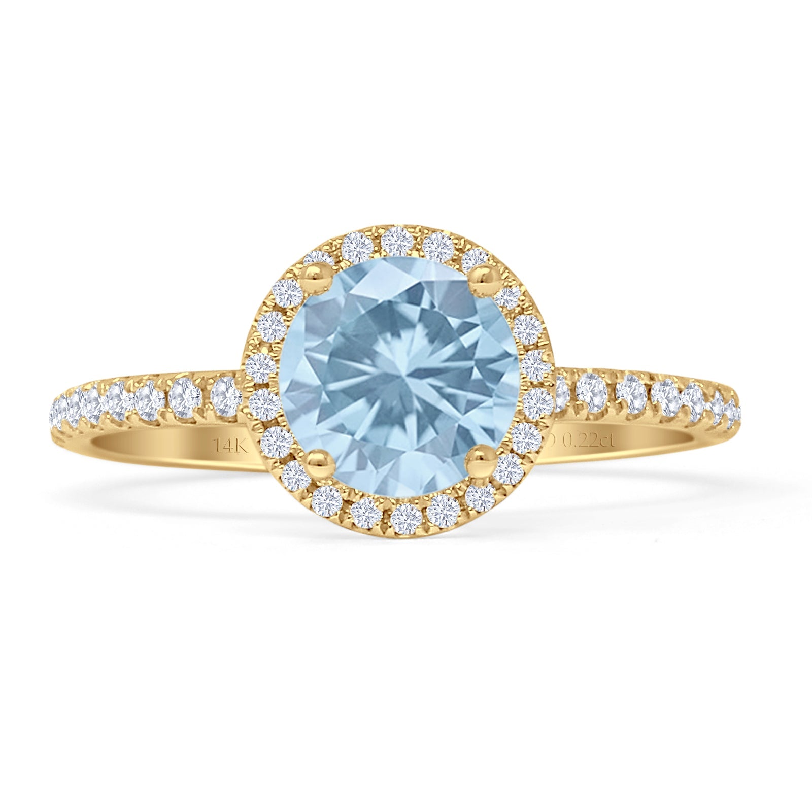Round Halo Diamond Gold Ring
