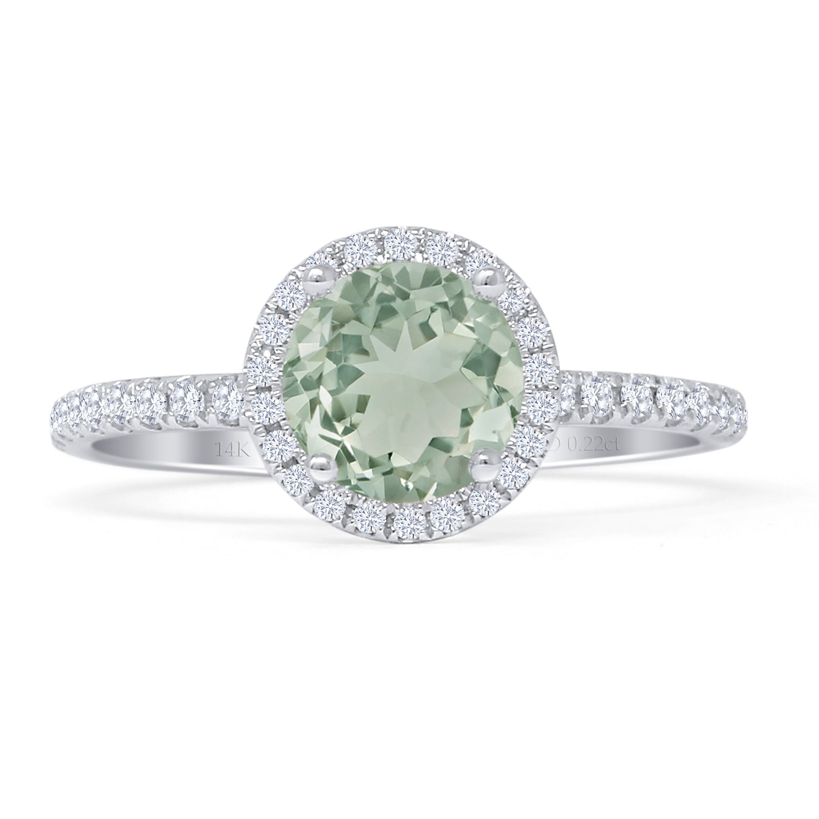 Round Halo Diamond Gold Ring