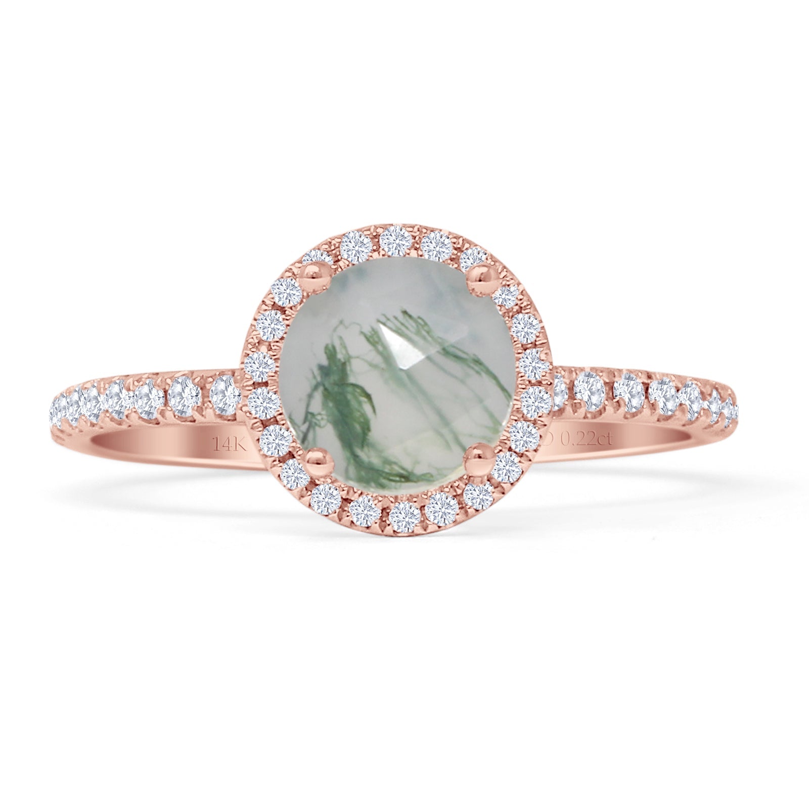 Round Halo Diamond Gold Ring