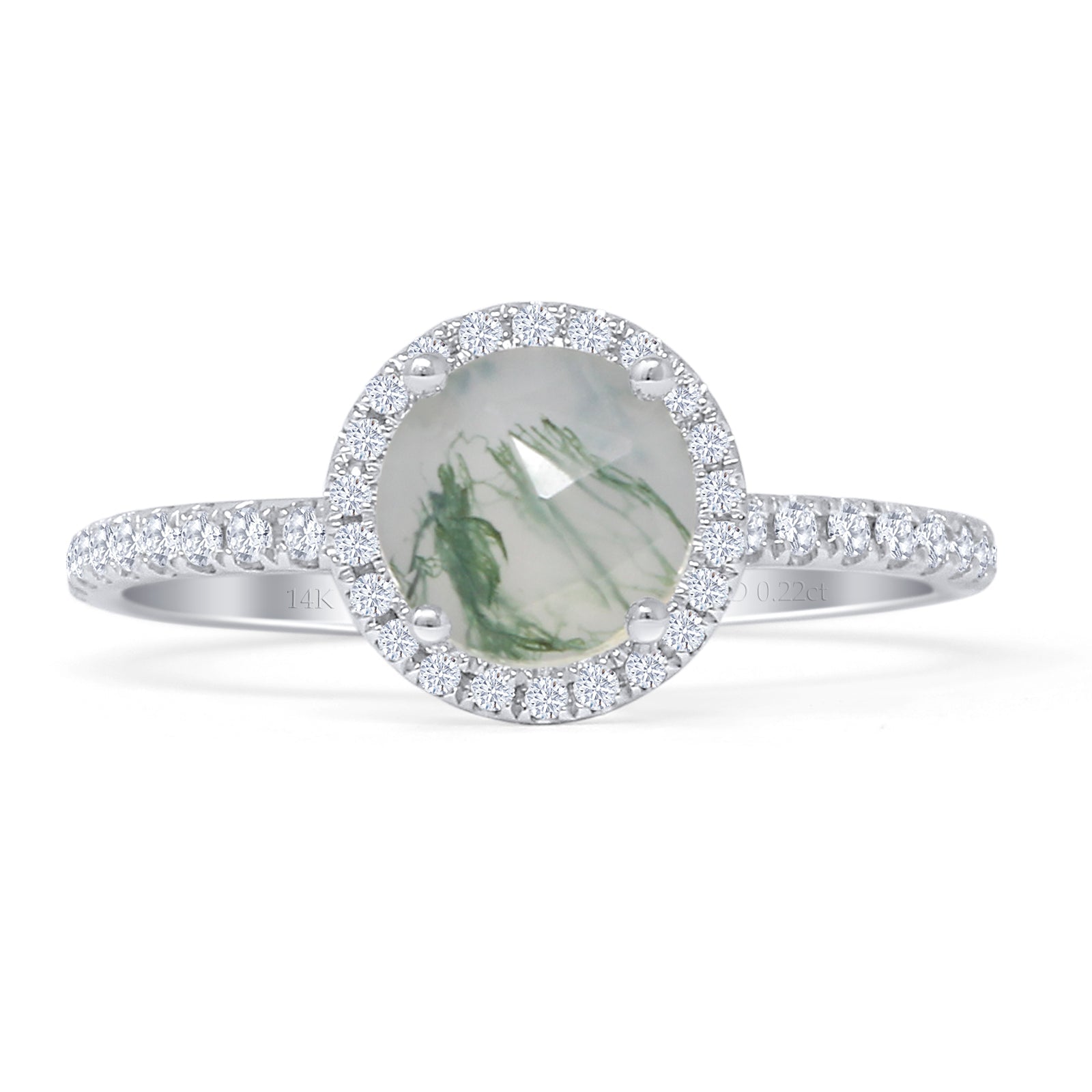 Round Halo Diamond Gold Ring