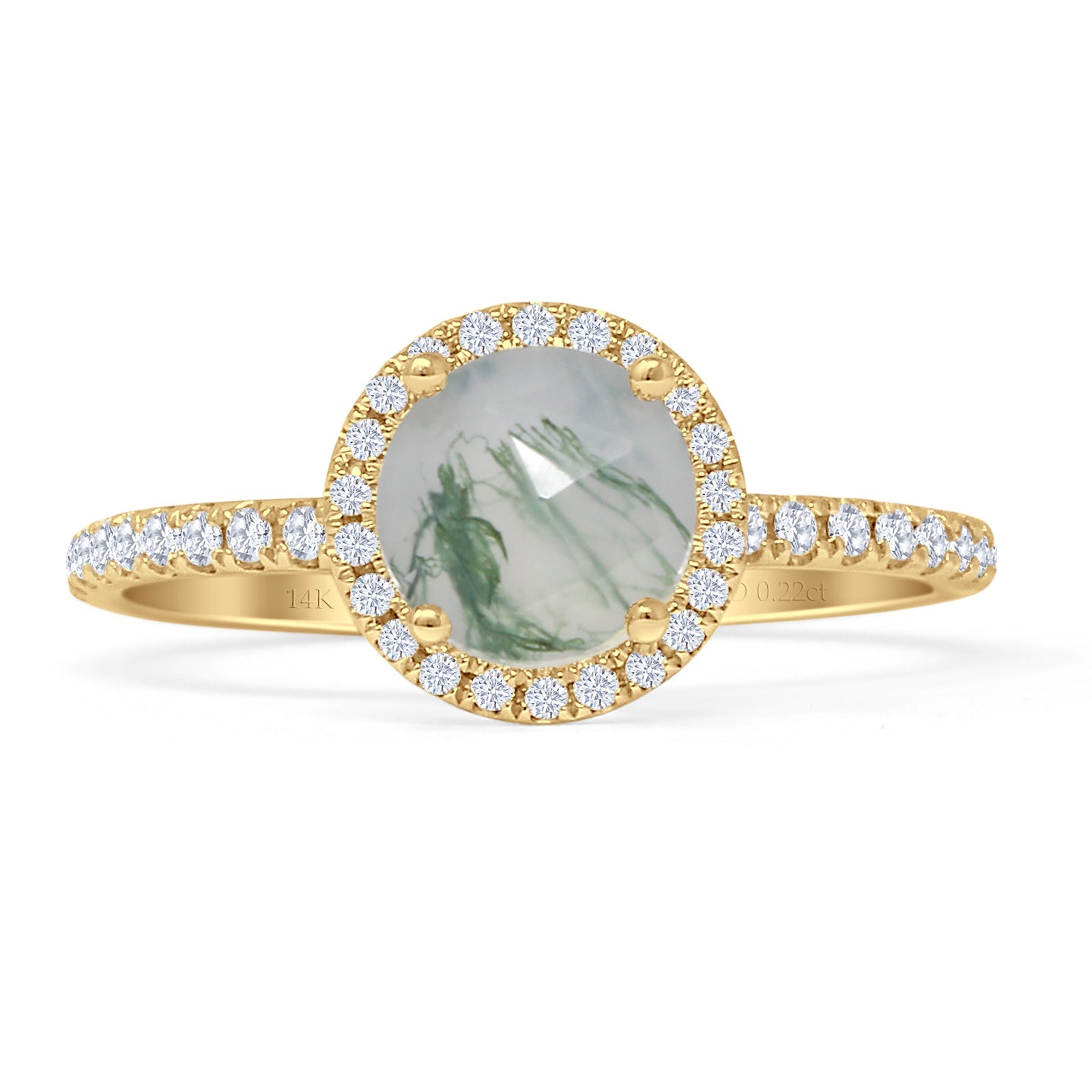 Round Halo Diamond Gold Ring