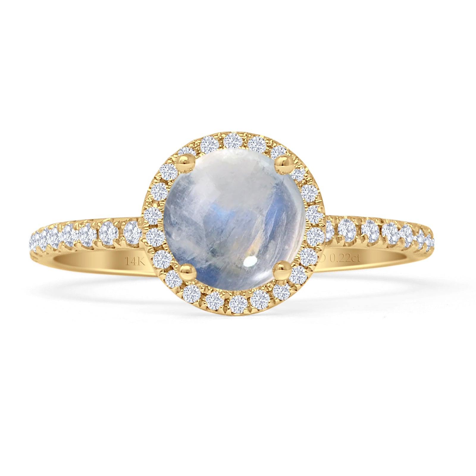Round Halo Diamond Gold Ring